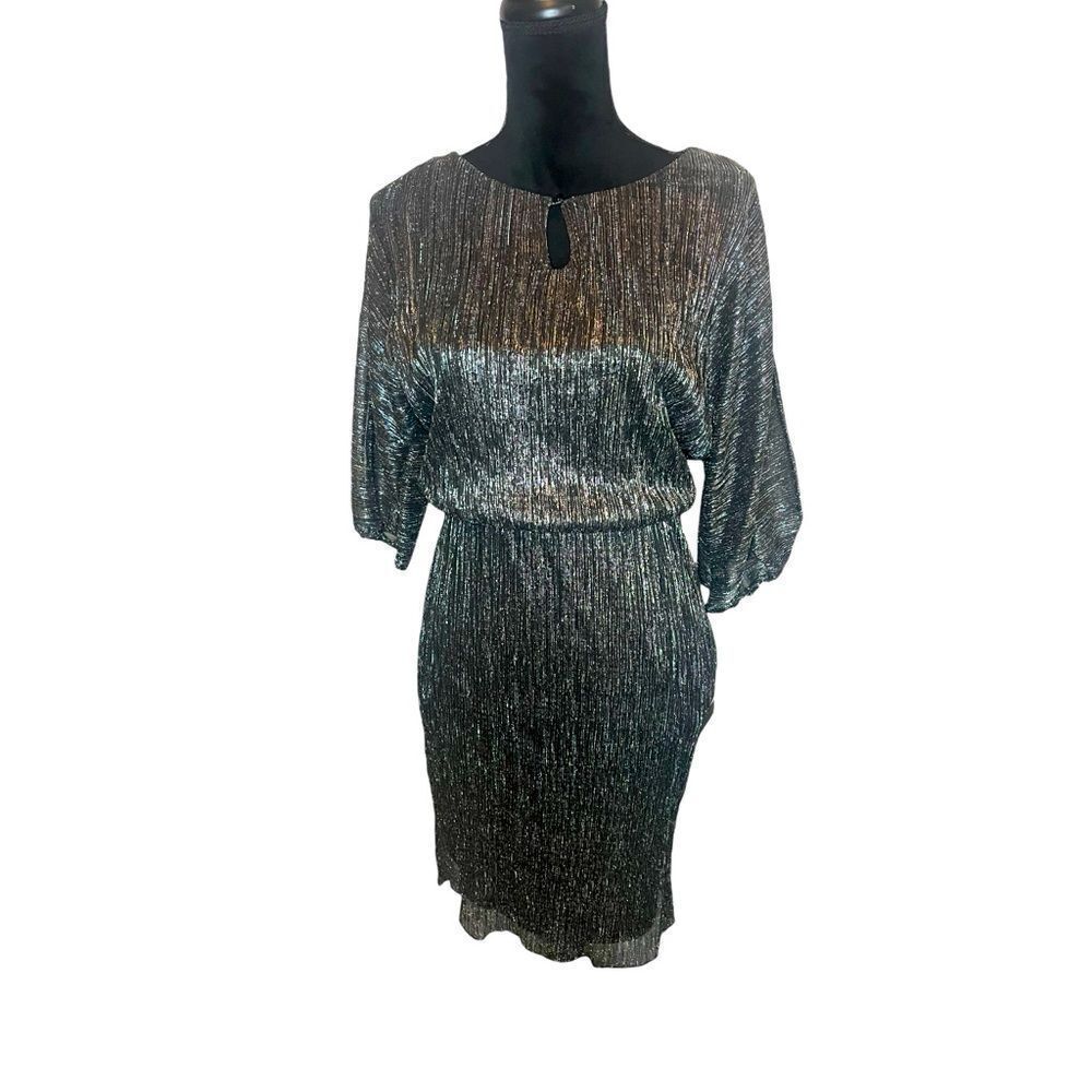 NWT J. TAYLOR METALLIC SPARKLY FLASHY KNEE LENGTH‎ PARTY DRESS WOMENS SIZE 4